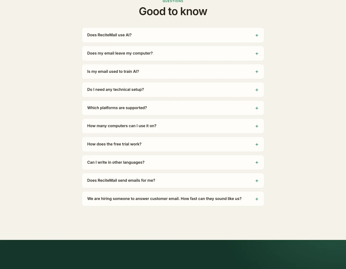 recitemail.io — FAQ