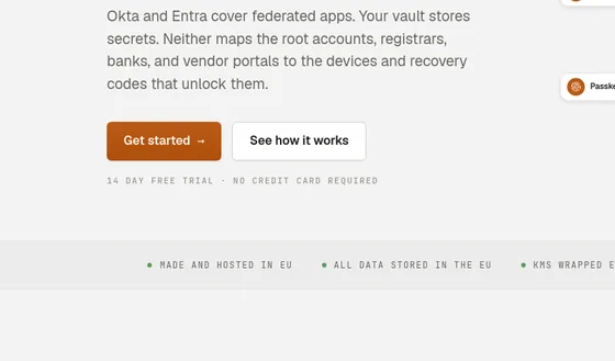 No credit card element from recoverycodes.eu