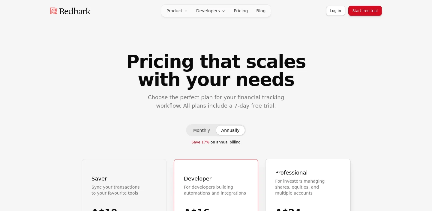redbark.co Hero section