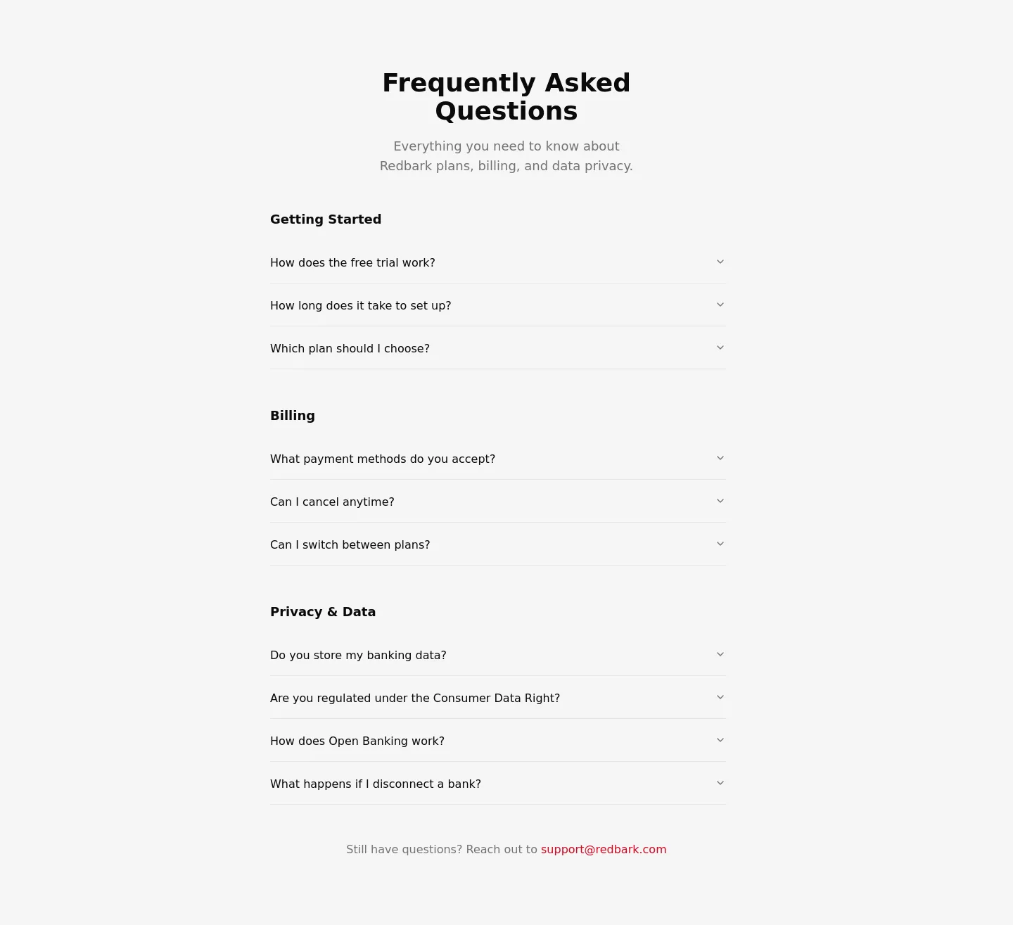 redbark.com — FAQ