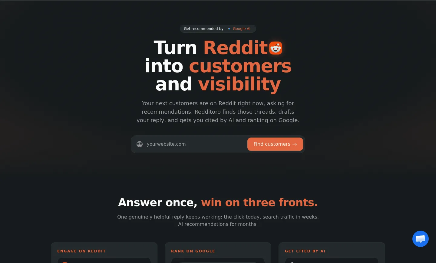 redditoro.com Hero section