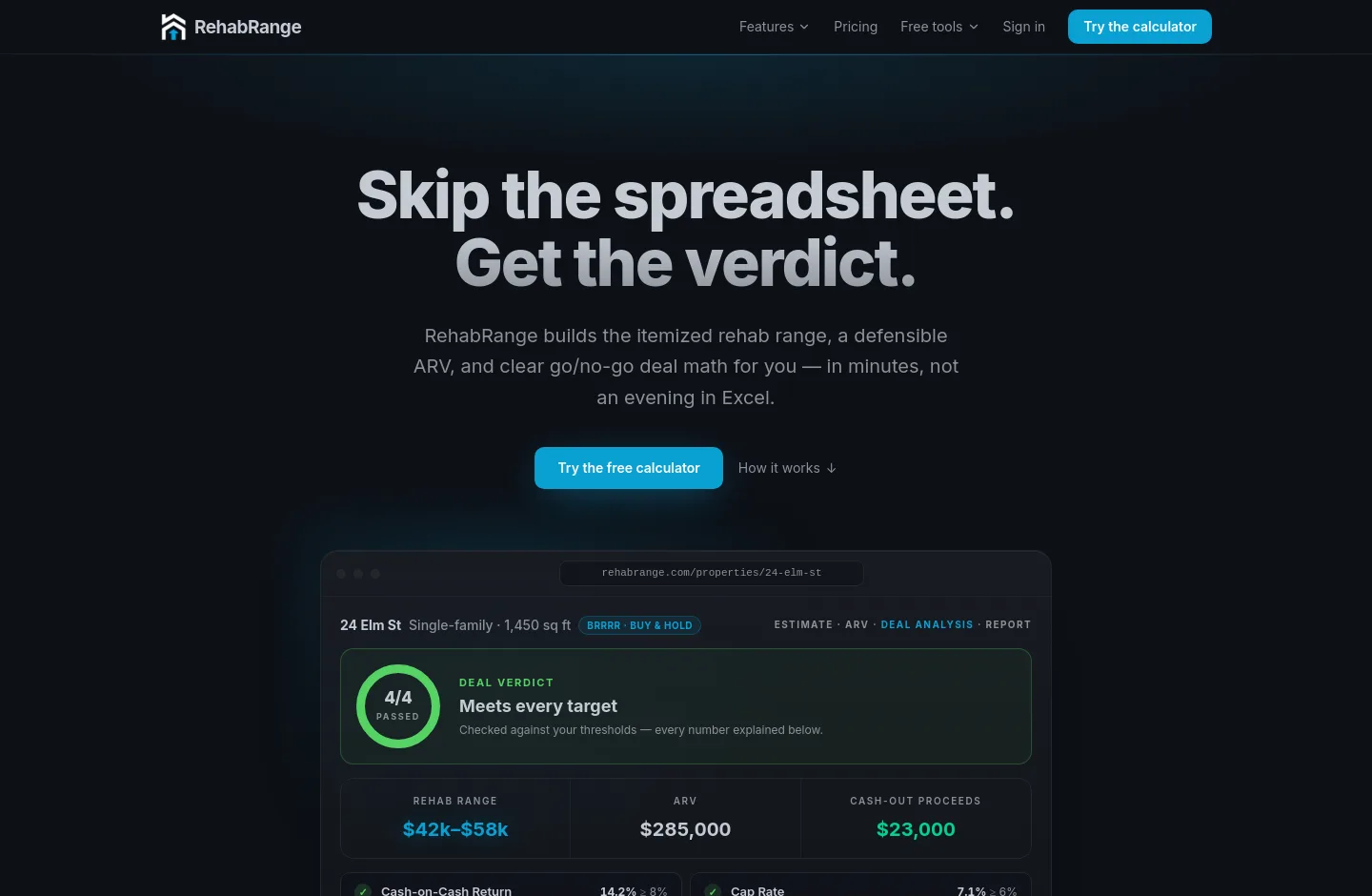 rehabrange.com — a measured funnel