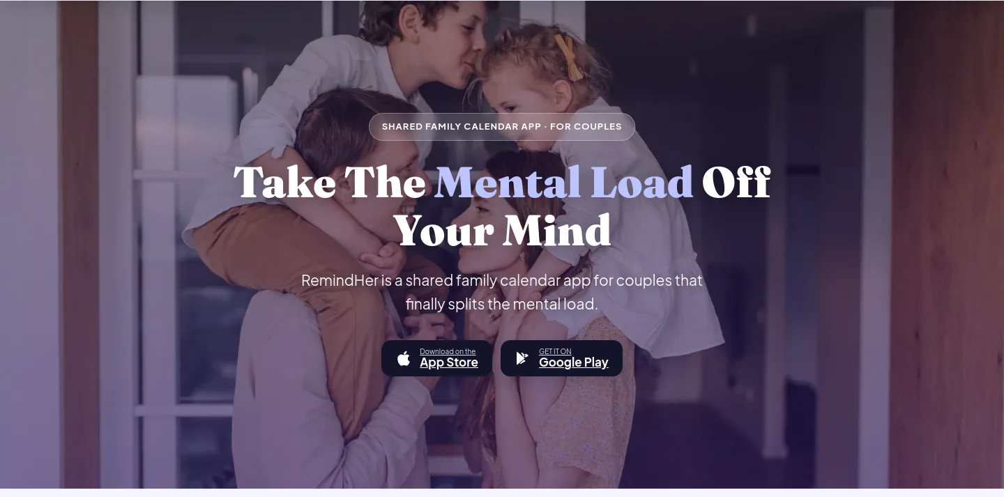 remindher.app Hero section