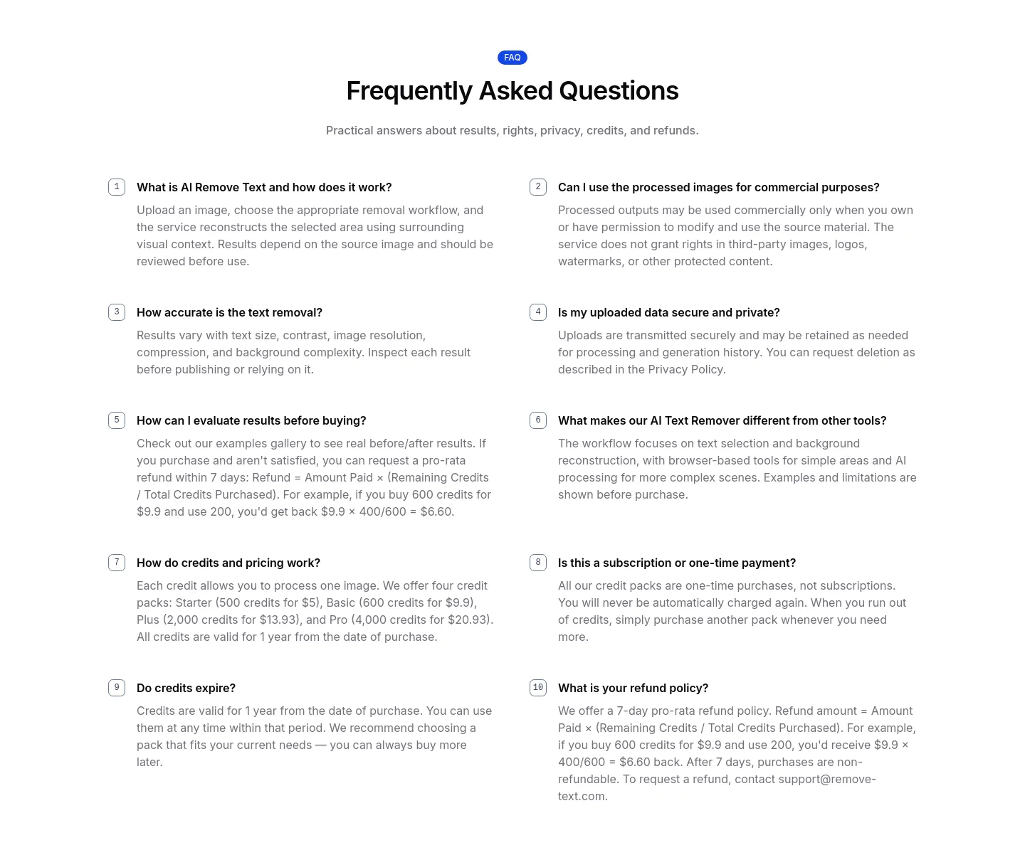 remove-text.com — FAQ