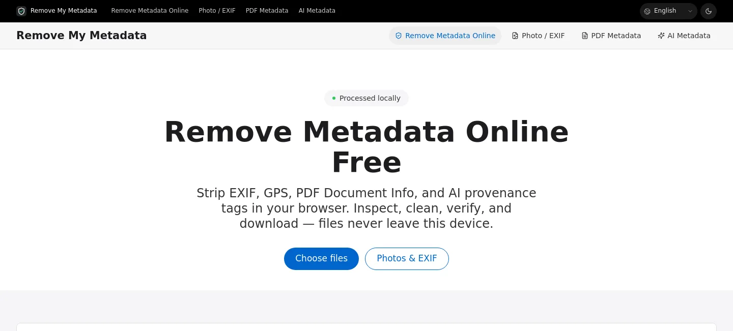 removemymetadata.com — a measured funnel
