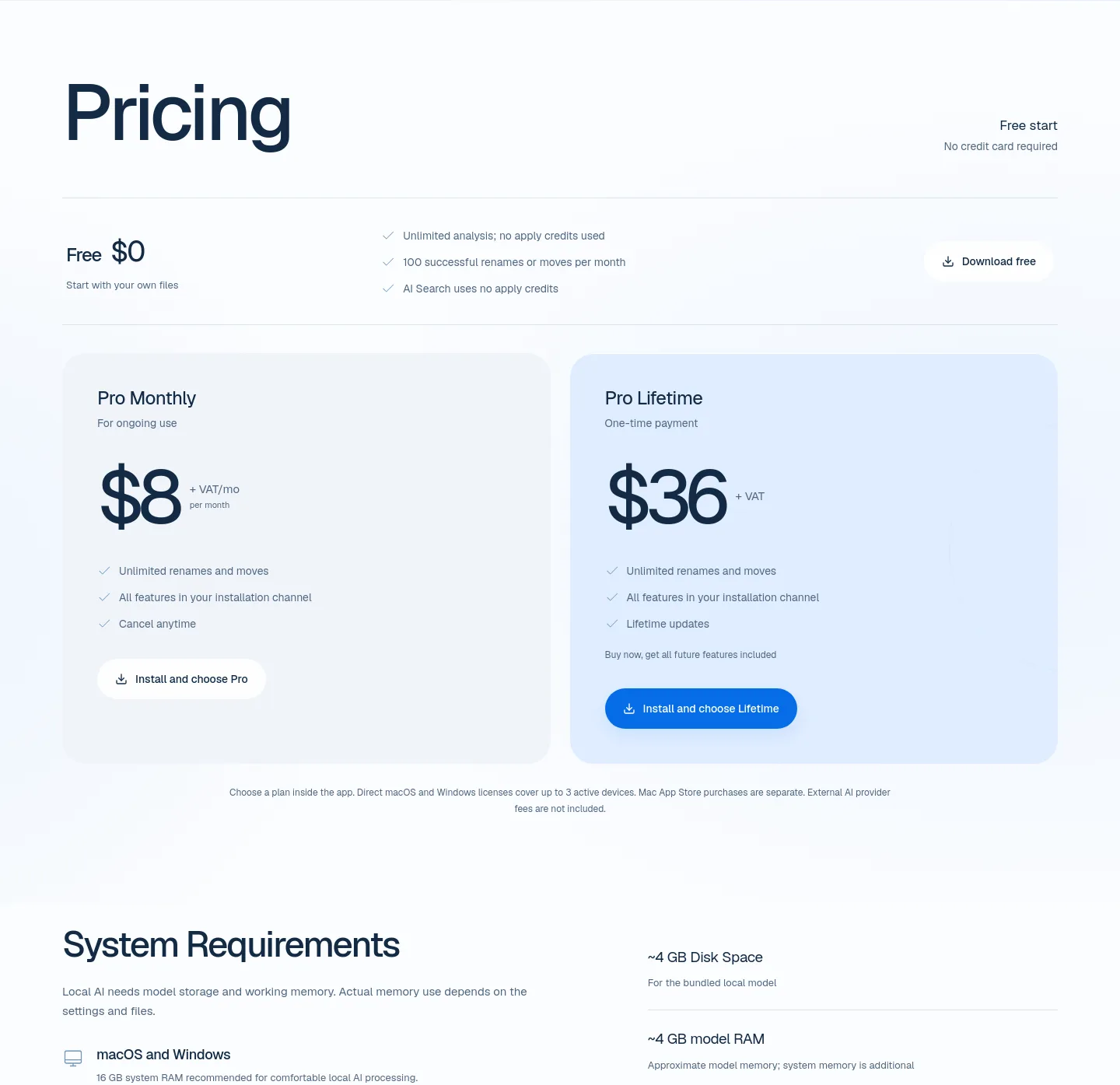 rename.click — Pricing