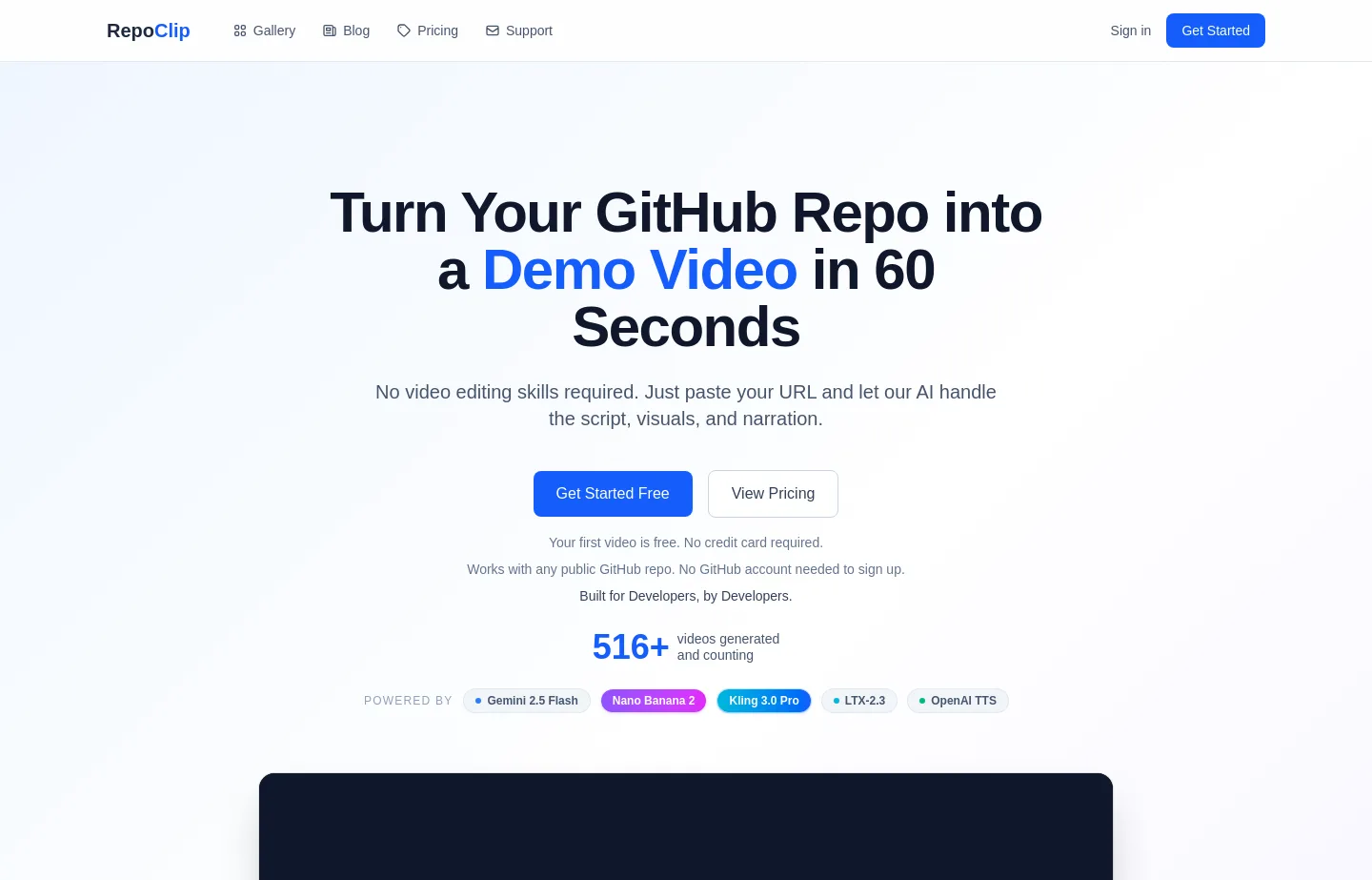repoclip.io — a measured funnel