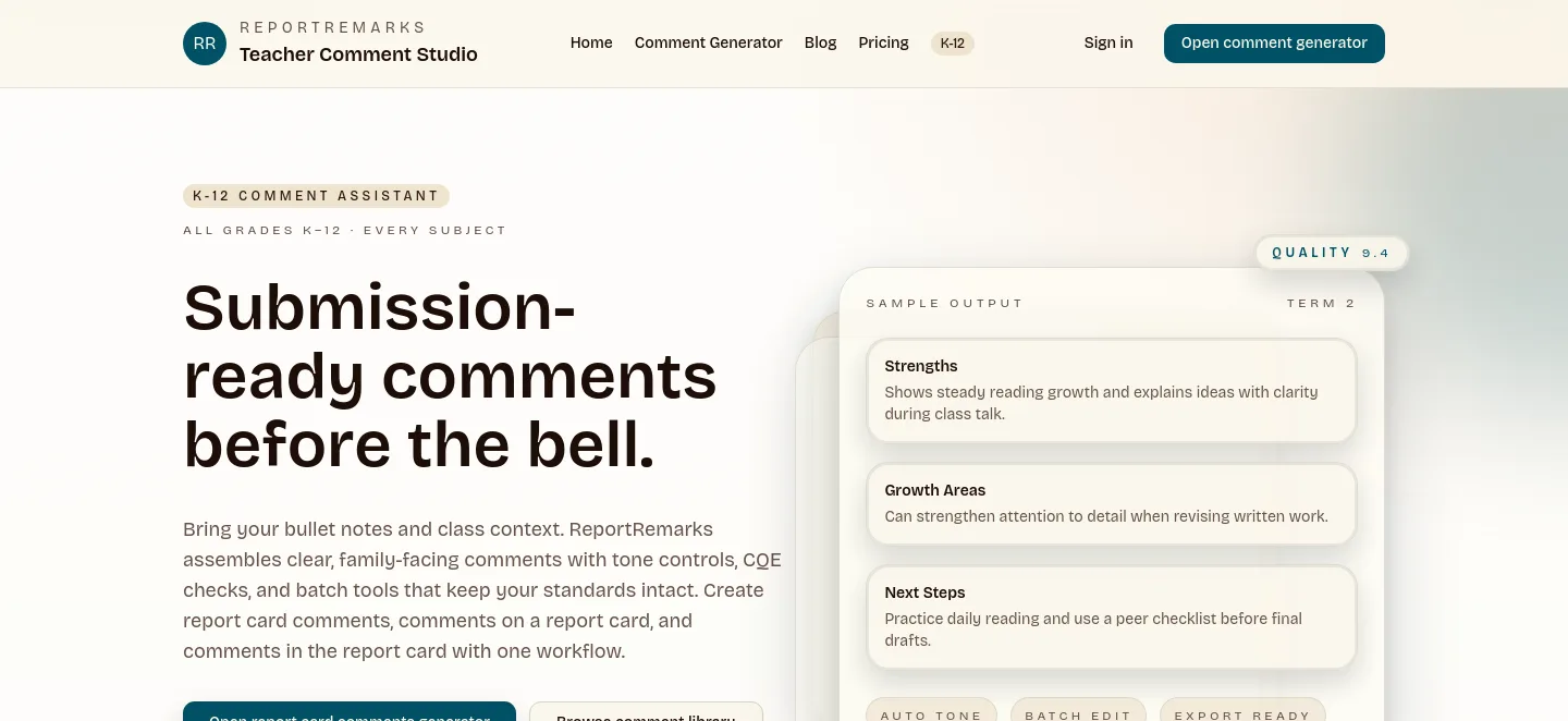 reportremarks.com — a measured funnel
