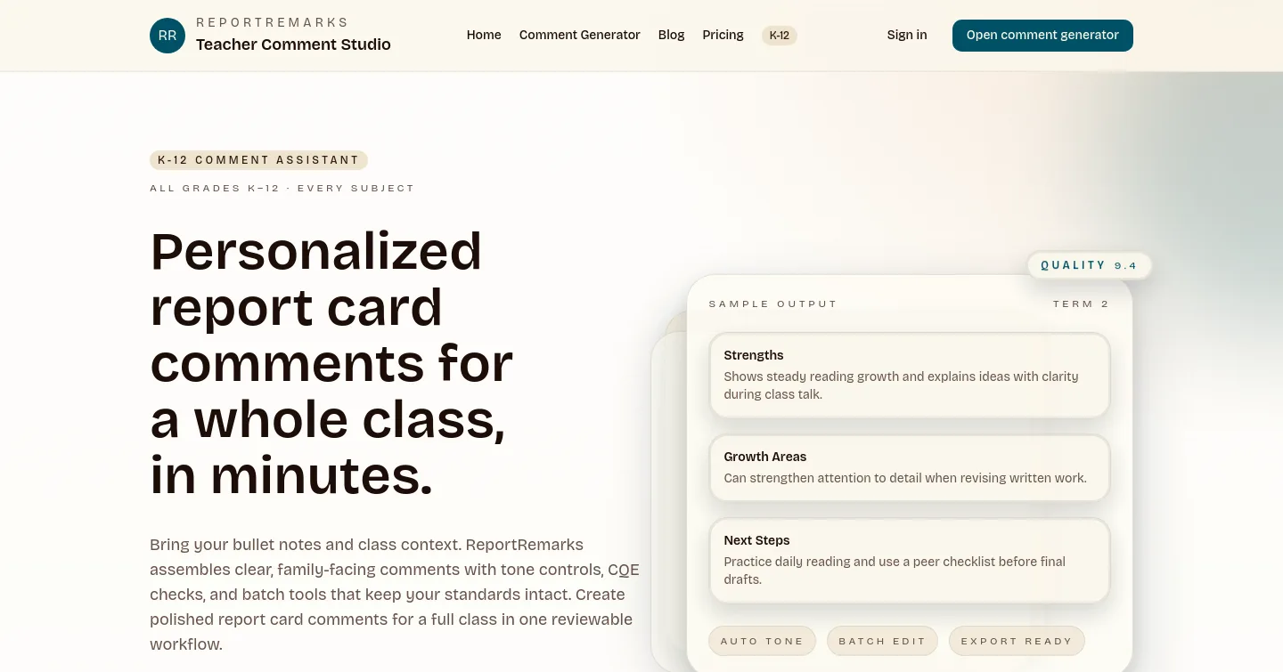 reportremarks.com — a measured funnel