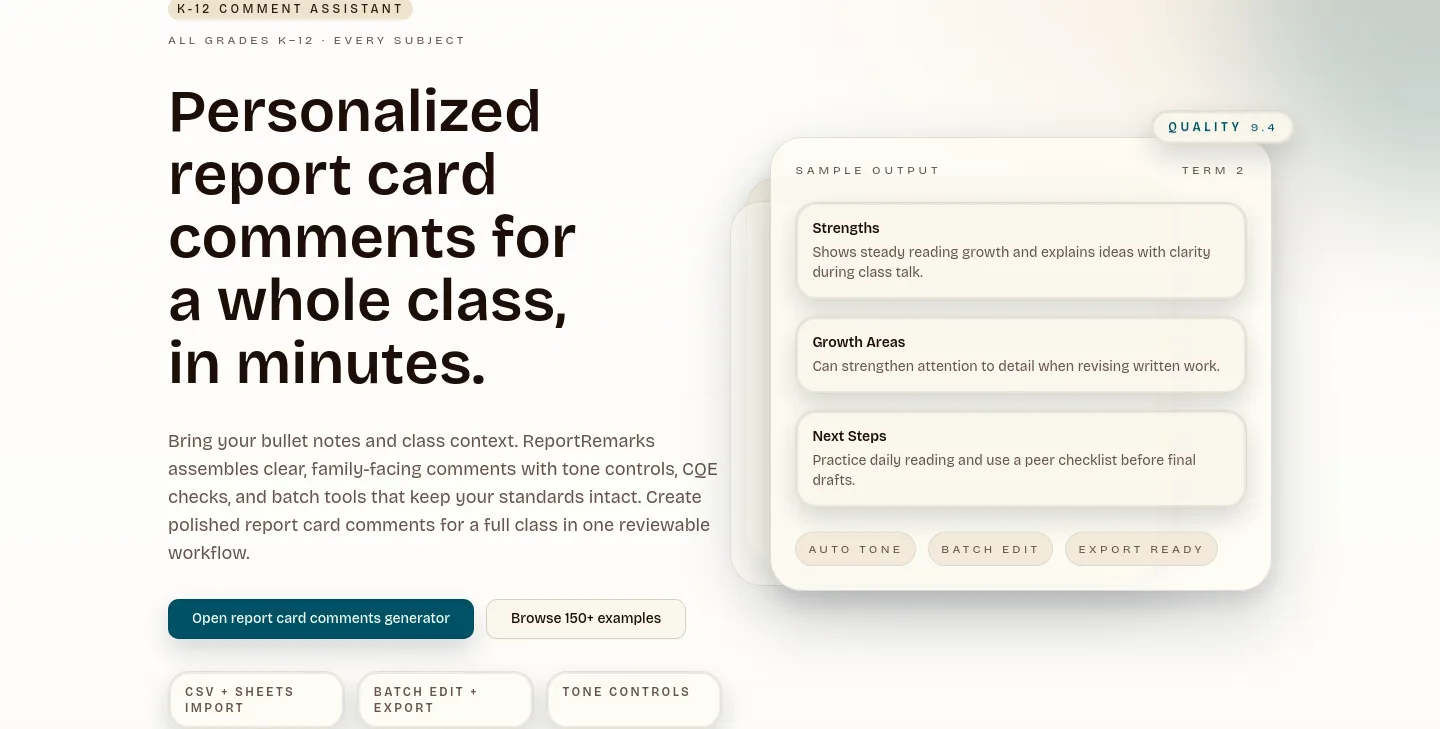 reportremarks.com — Hero