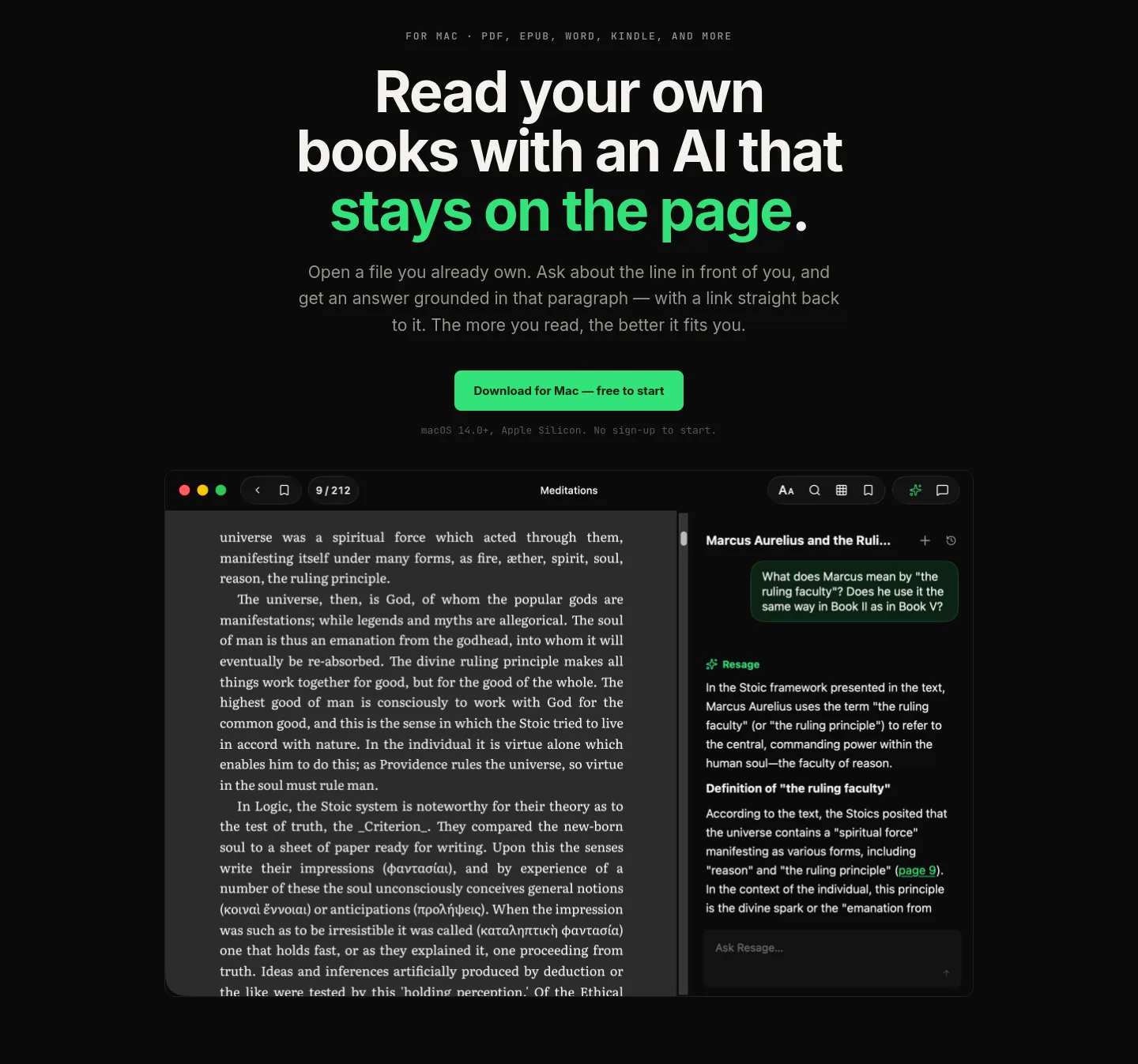 resage.app Hero section