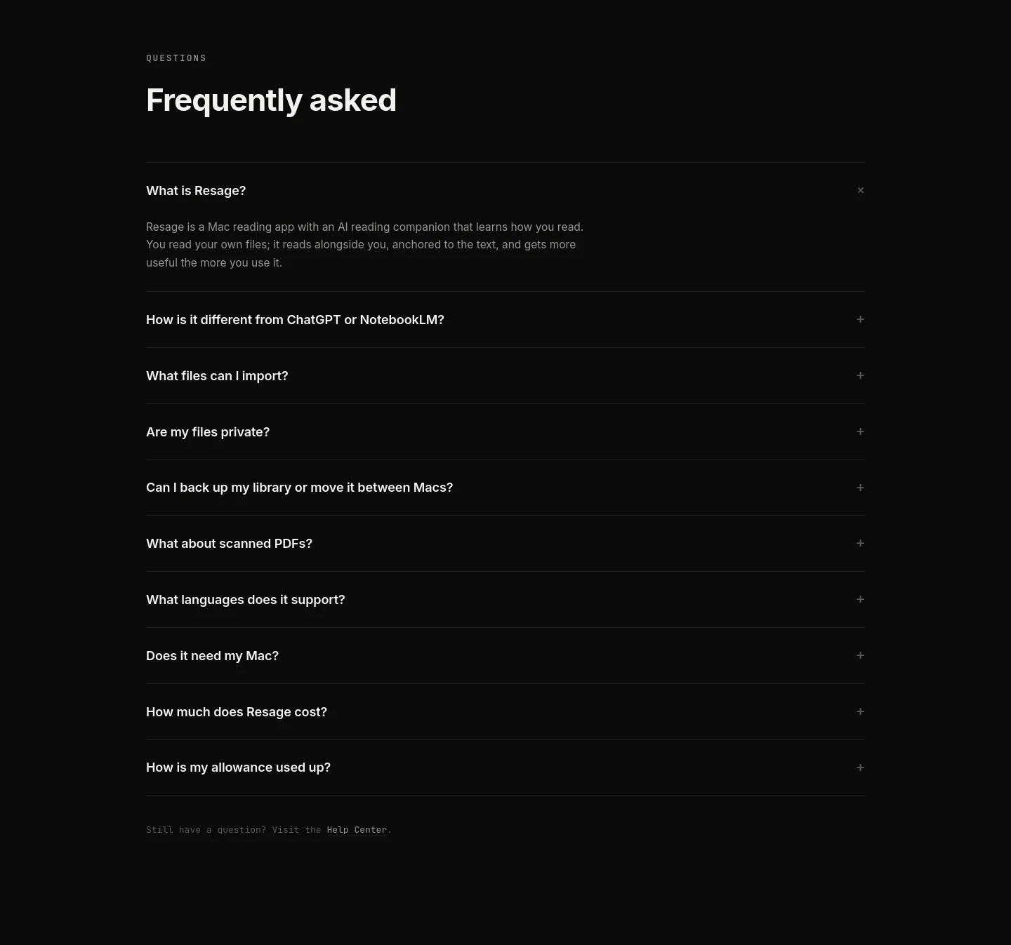 resage.app FAQ section