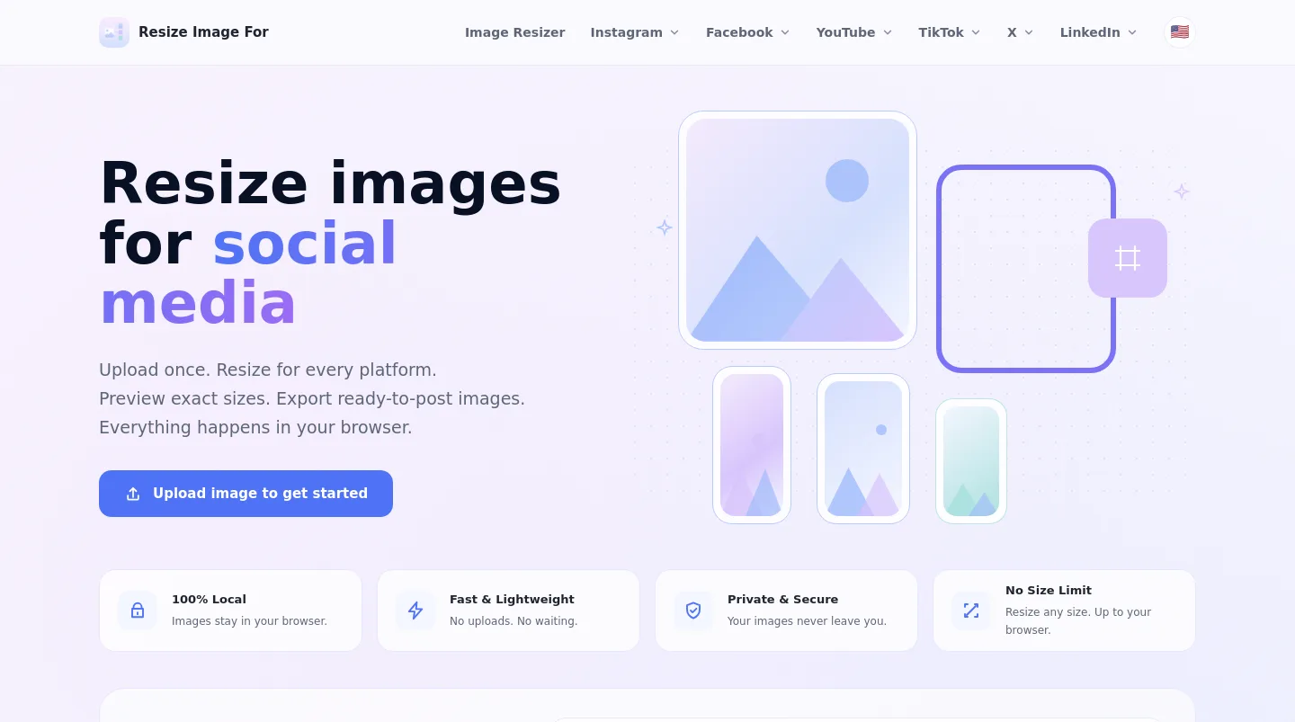 resizeimagefor.com — a measured funnel