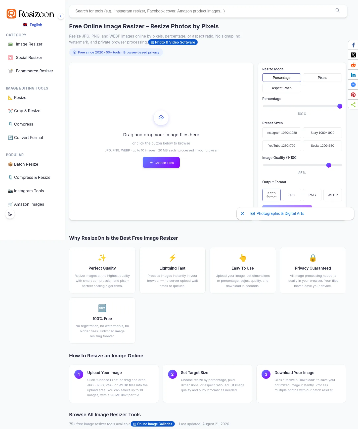 resizeon.com — a measured funnel