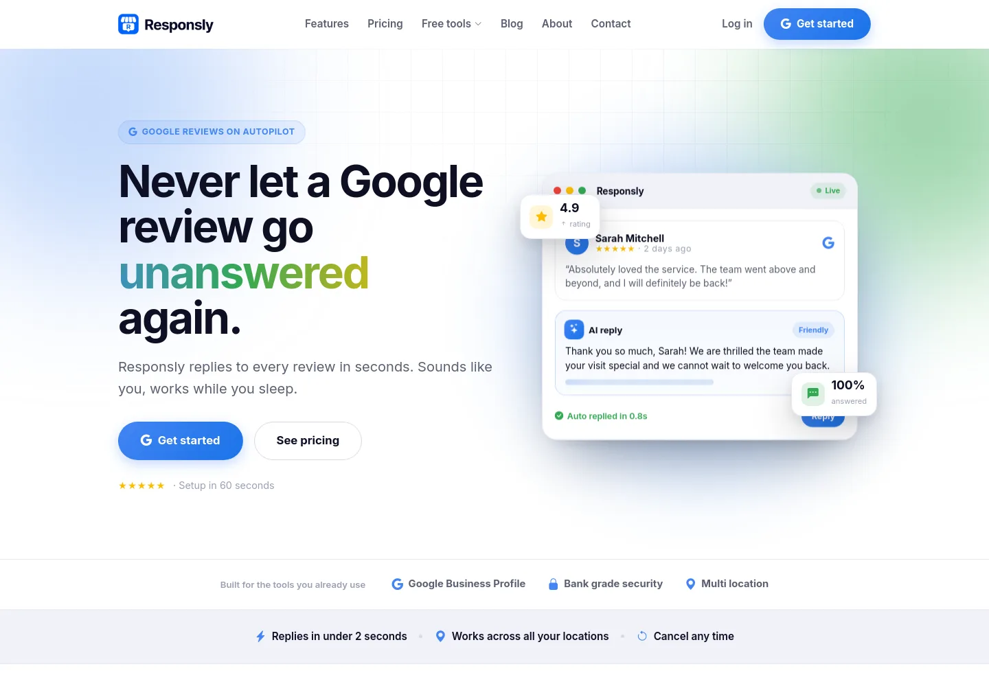 responsly.ai — a measured funnel