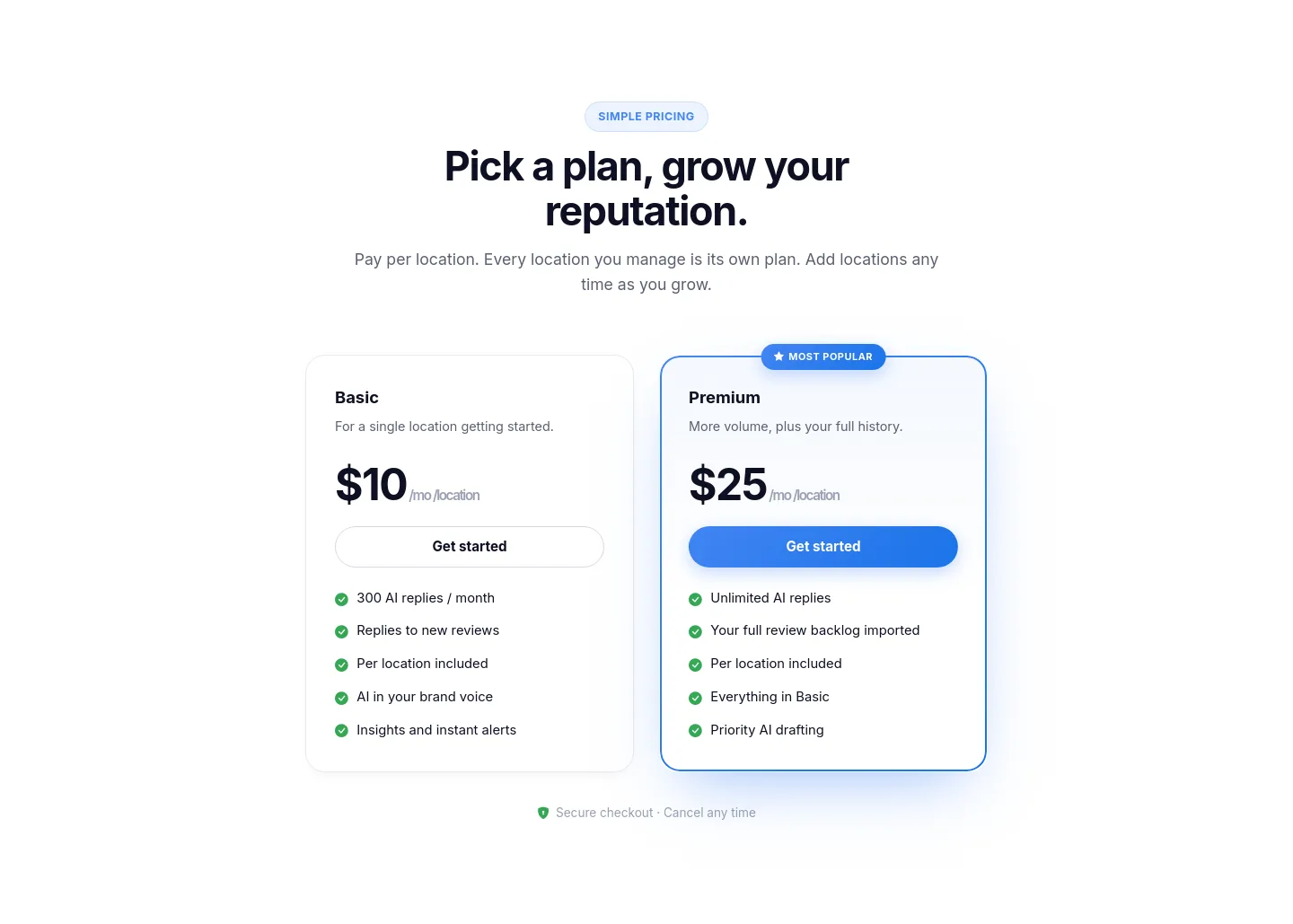 responsly.ai Pricing section