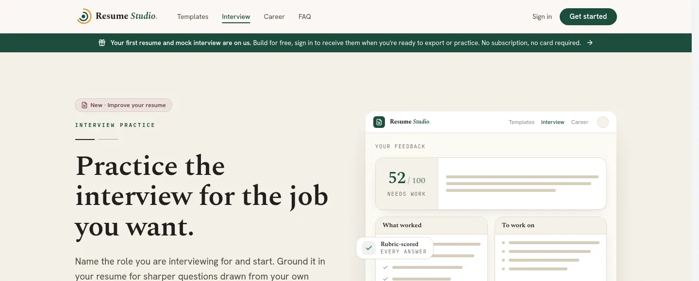 resume-studio.app — a measured funnel