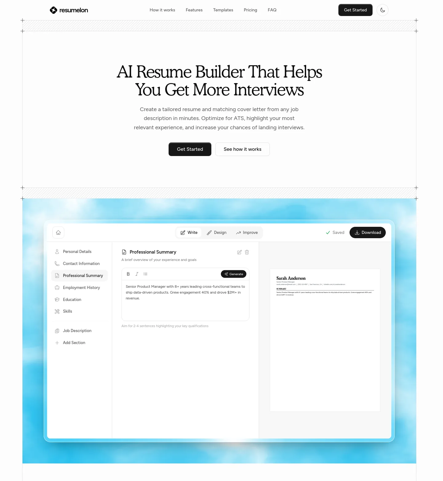 resumelon.com — a measured funnel