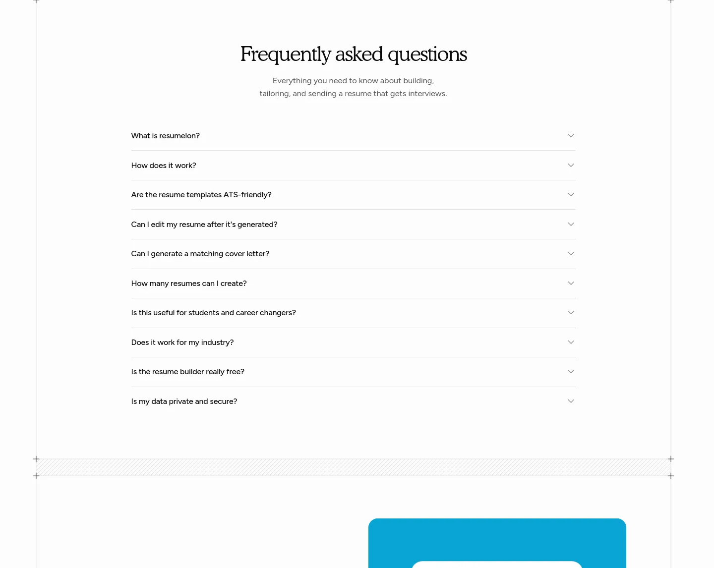 resumelon.com FAQ section