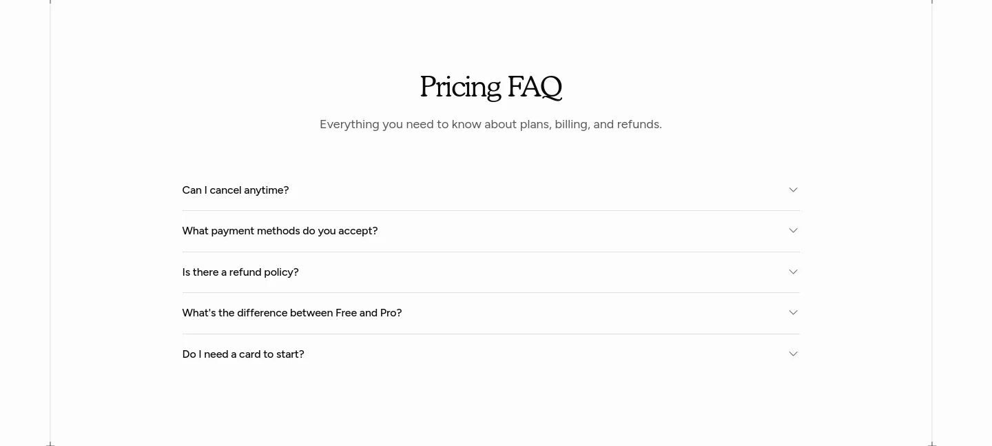 resumelon.com — a real FAQ section