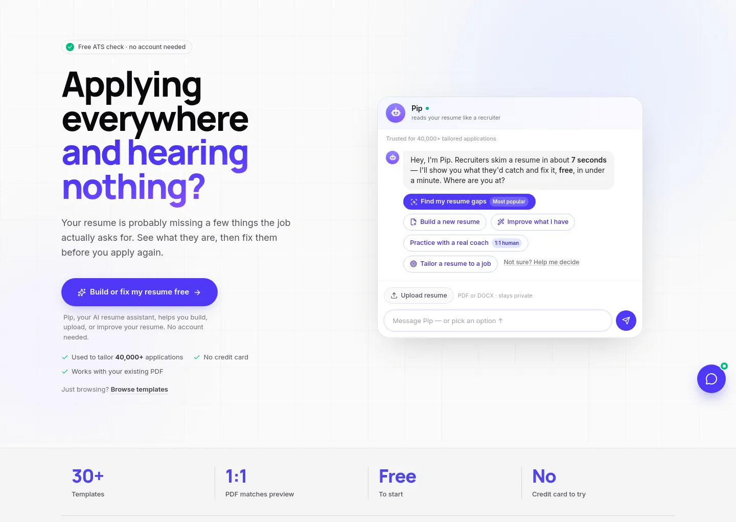 resumestart.ai — Hero