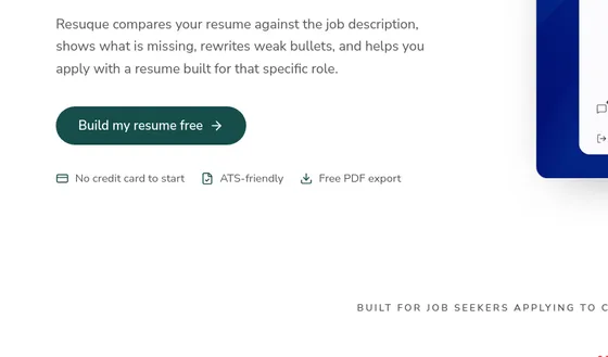 No credit card element from resuque.com