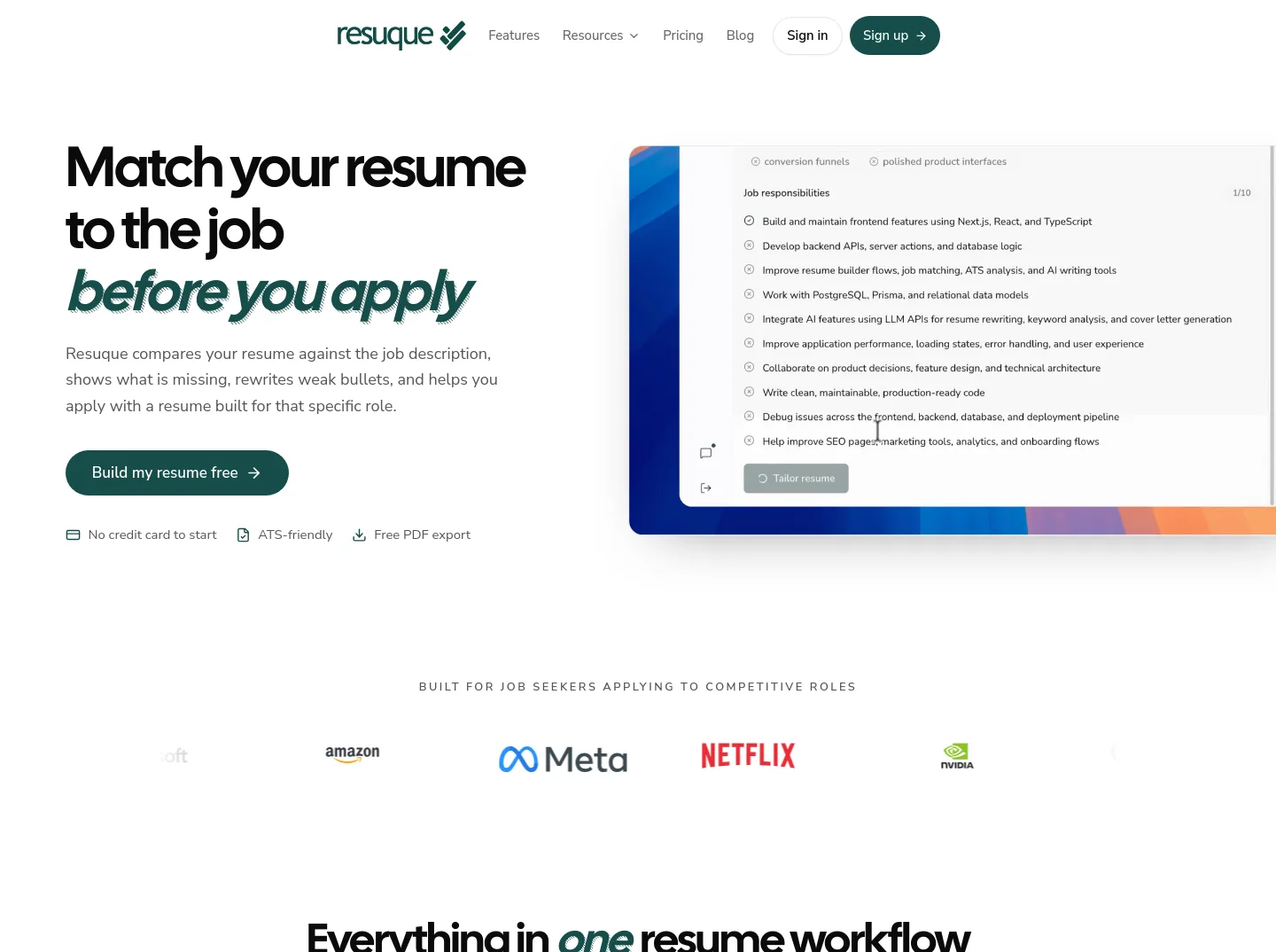 resuque.com — Hero