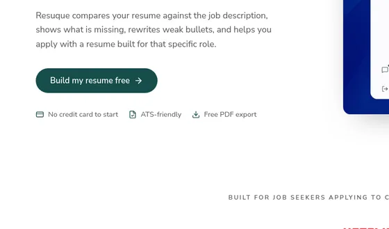No credit card element from resuque.com