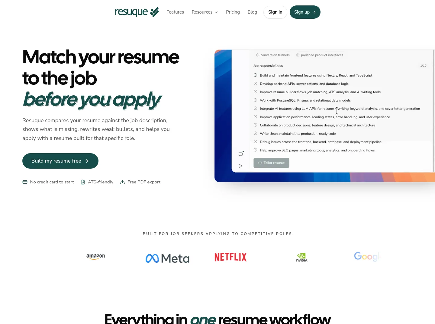 resuque.com — Hero