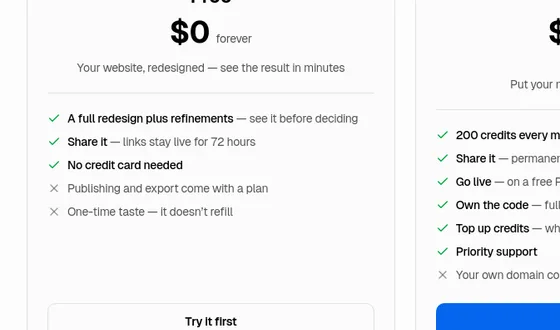 No credit card element from revamp.dev