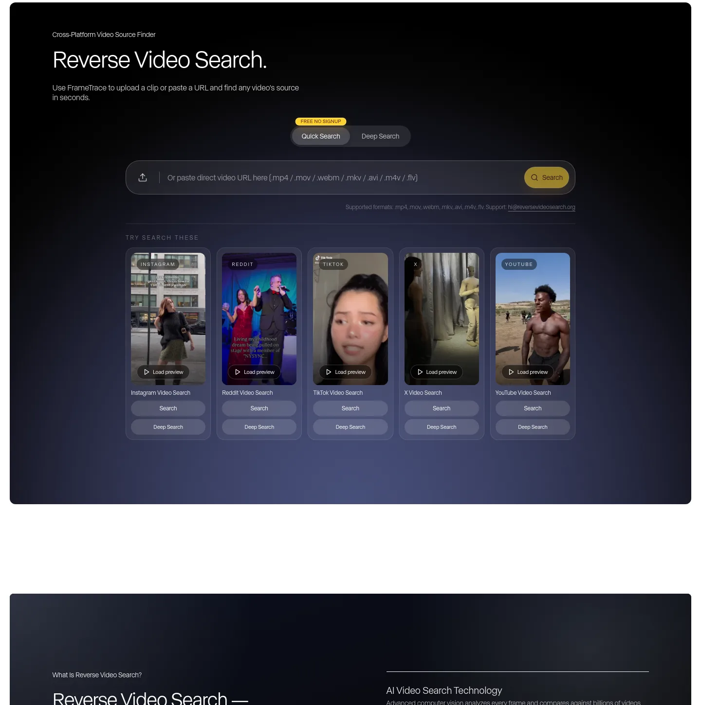reversevideosearch.org — Hero