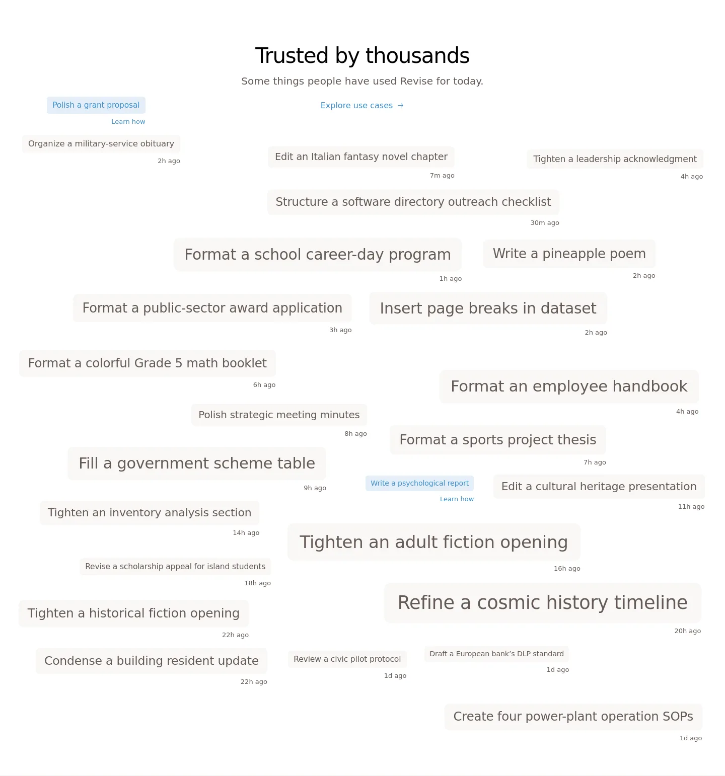 revise.io — a real Logo Wall section