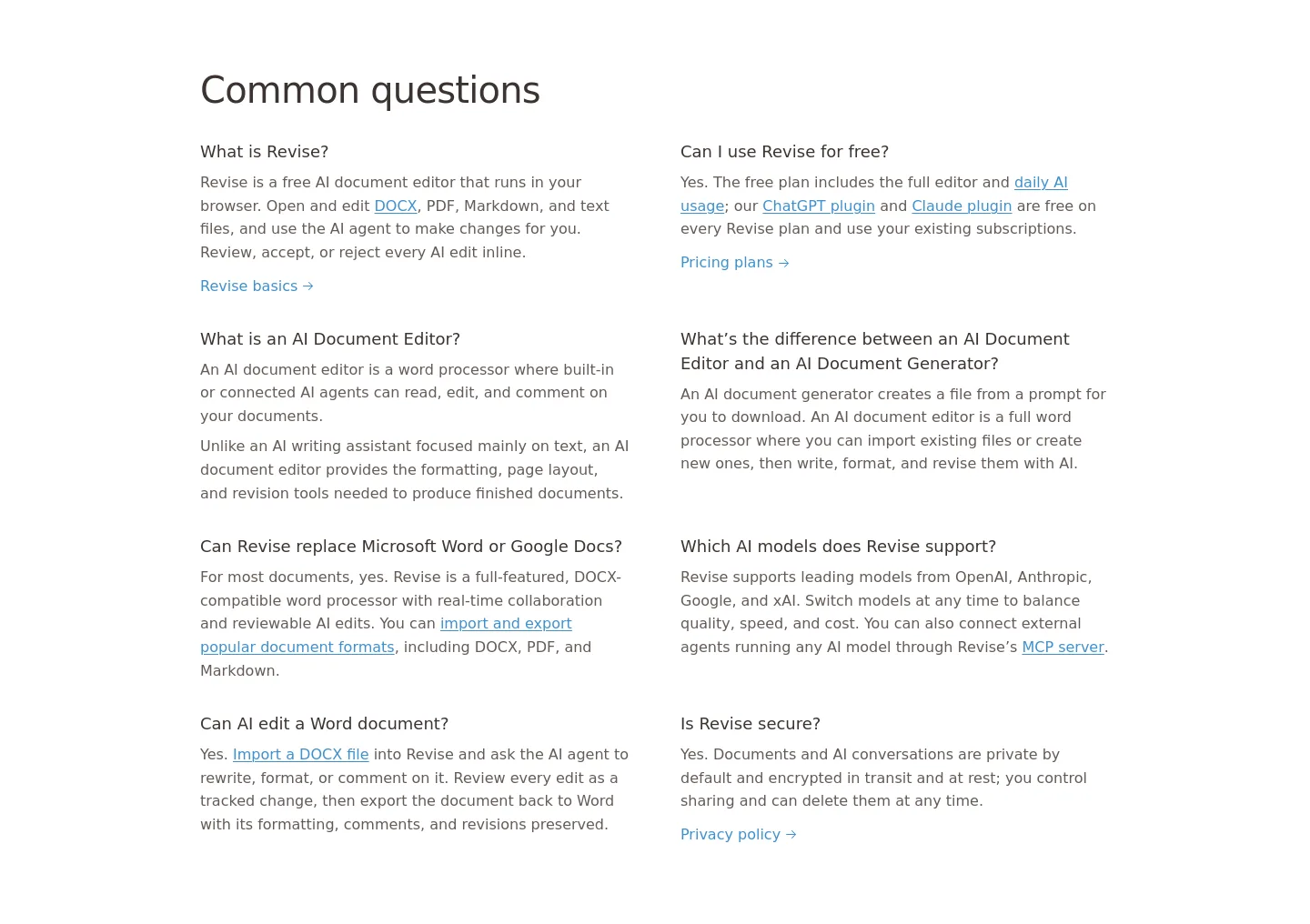 revise.io — FAQ