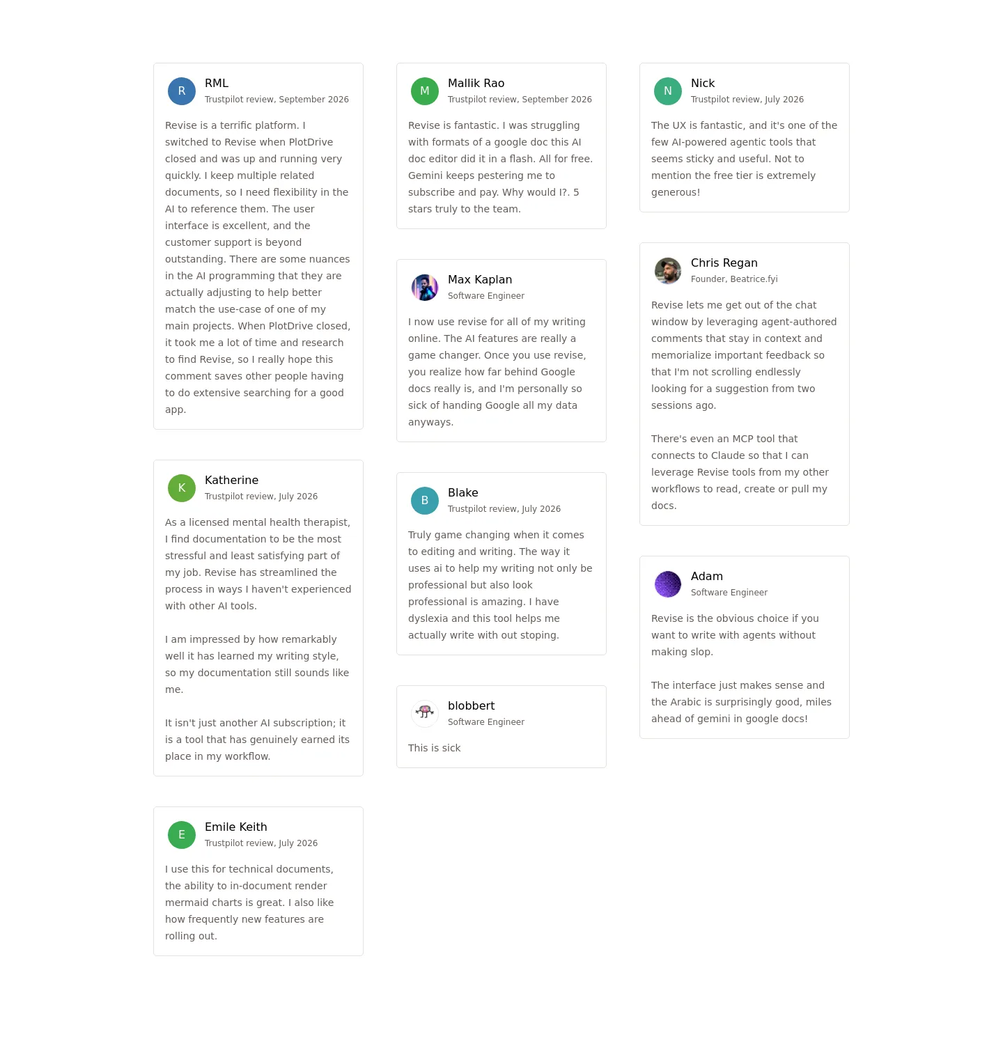 revise.io — Features