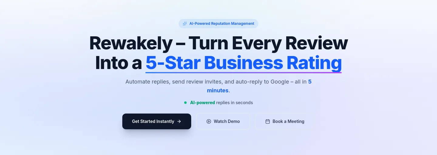rewakely.com Hero section