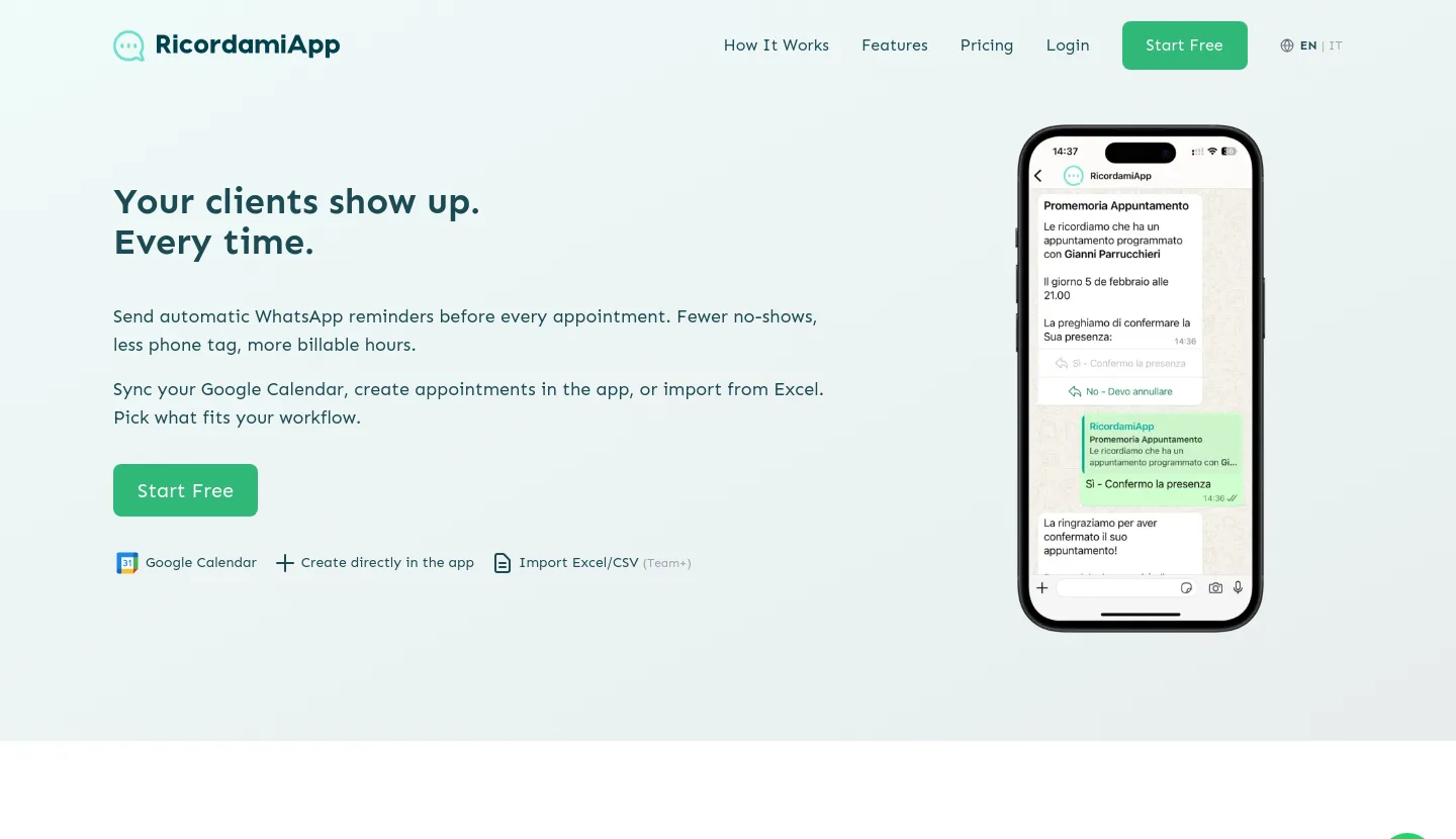 ricordamiapp.com — Hero