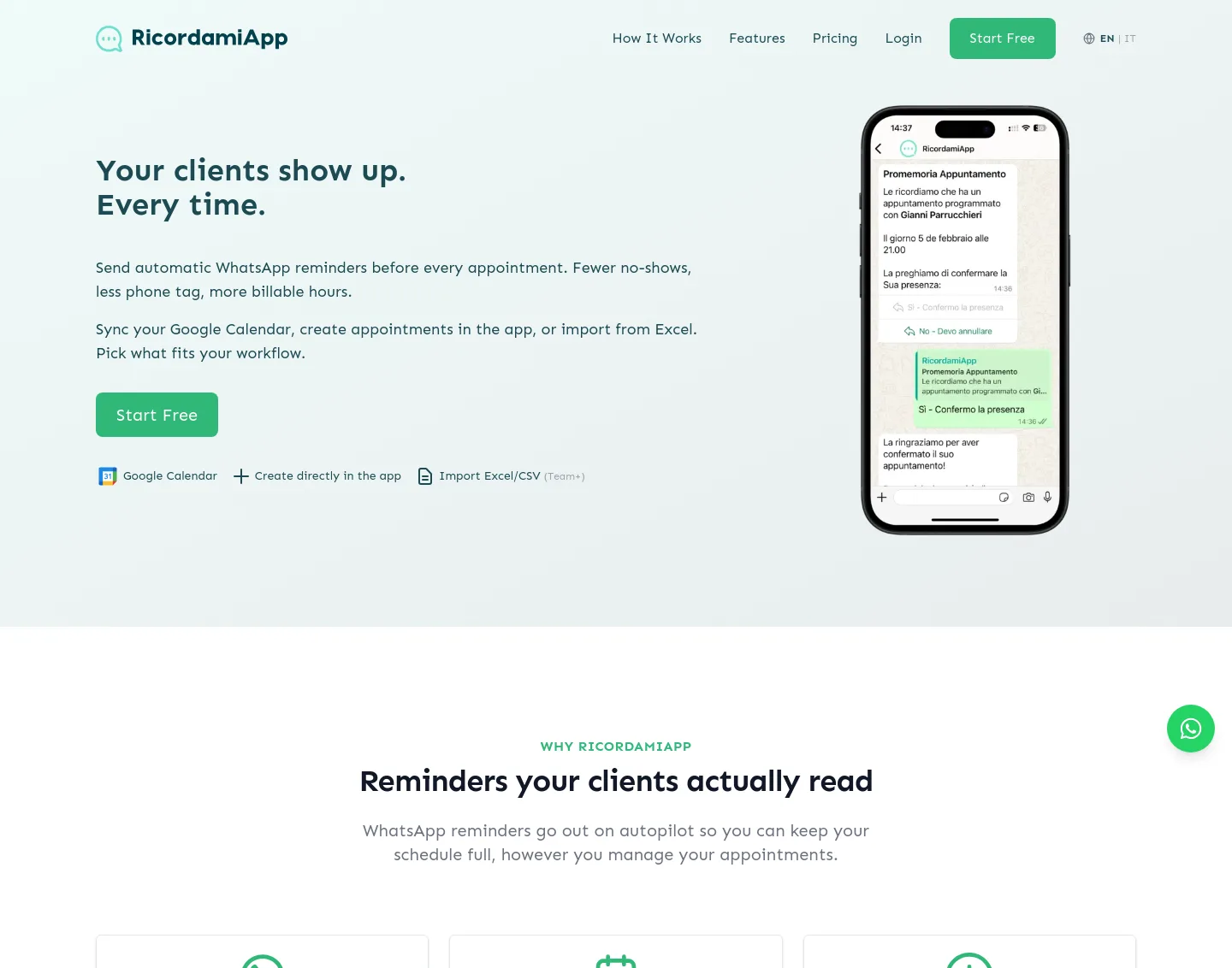 ricordamiapp.com — The Pricing Page