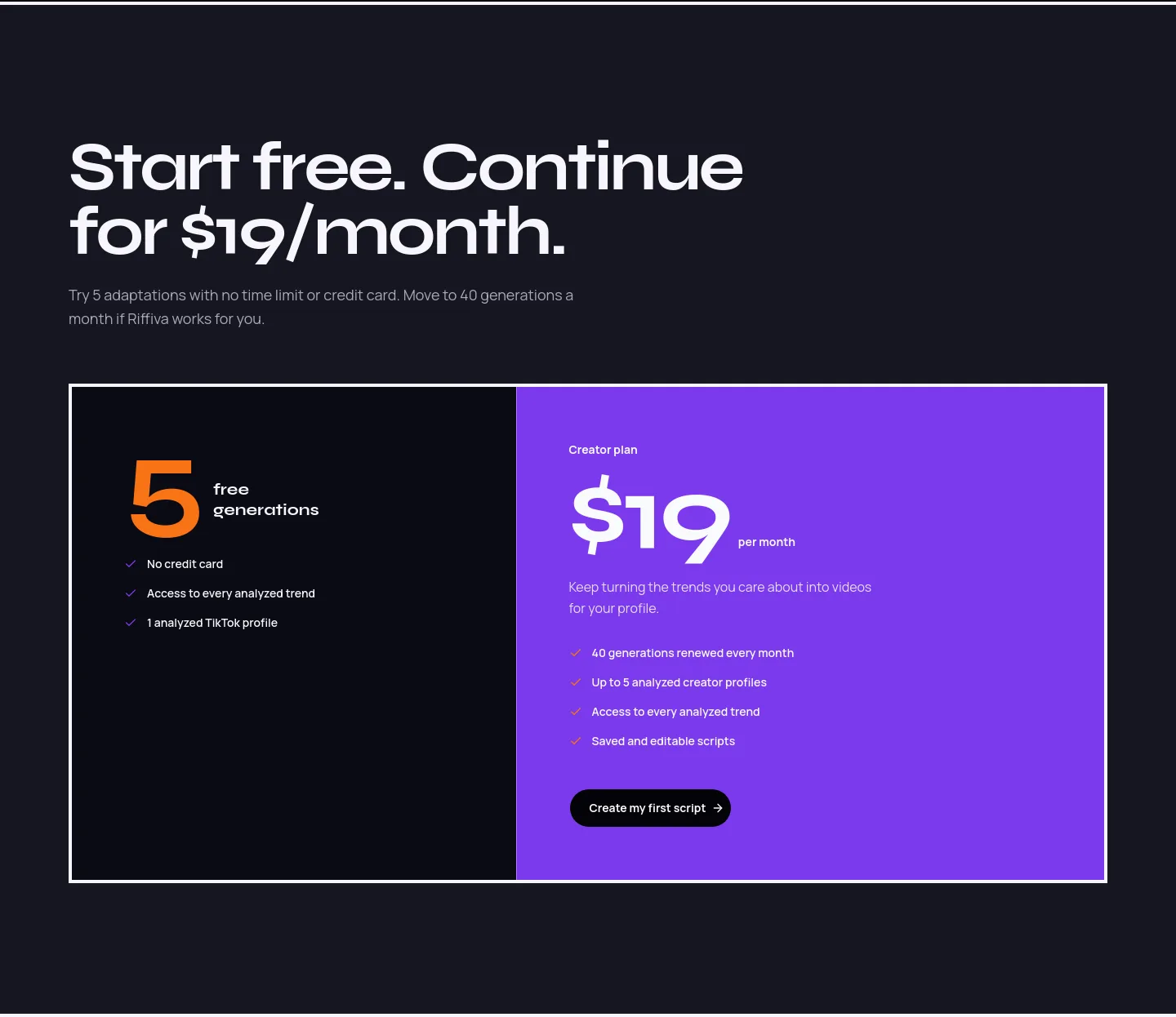riffiva.com — Pricing