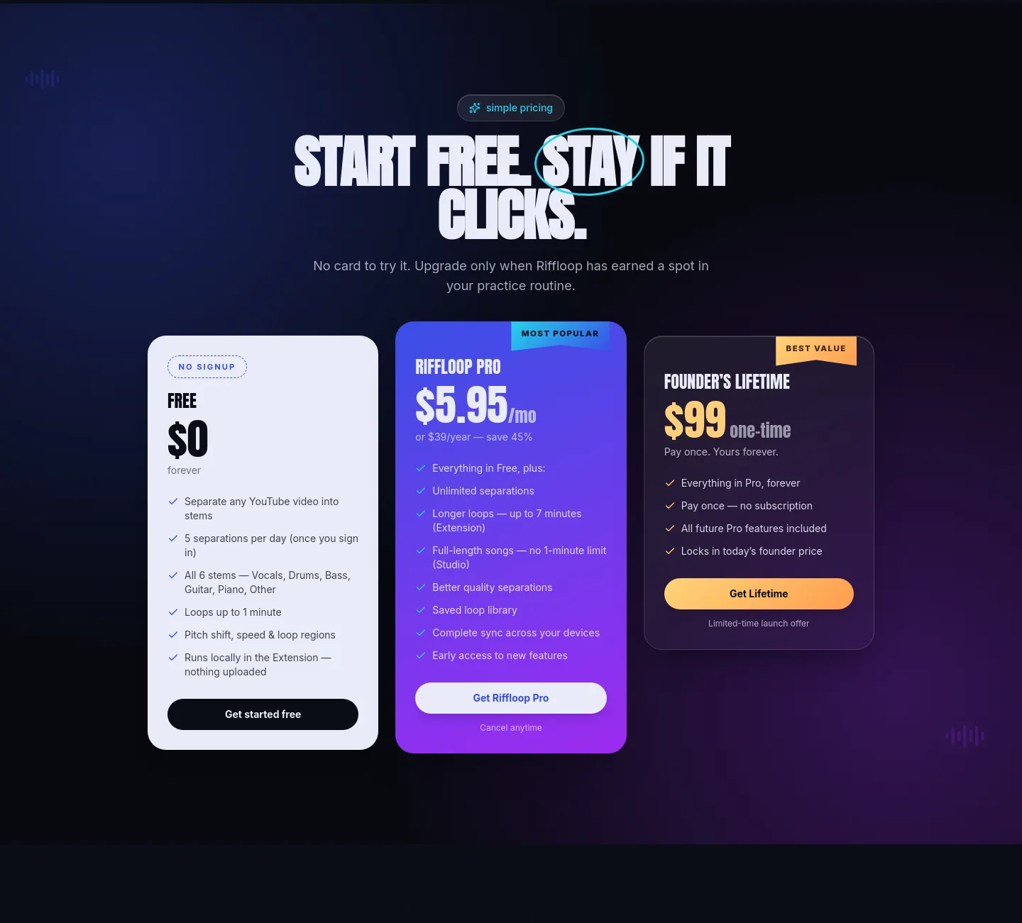 riffloop.app — Pricing