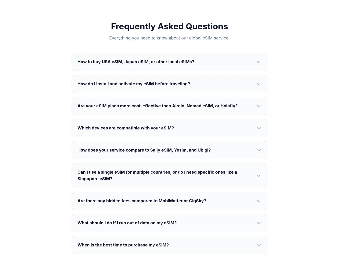 roamiapp.com — a real FAQ section