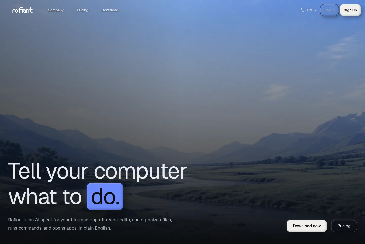 rofiant.ca Hero section
