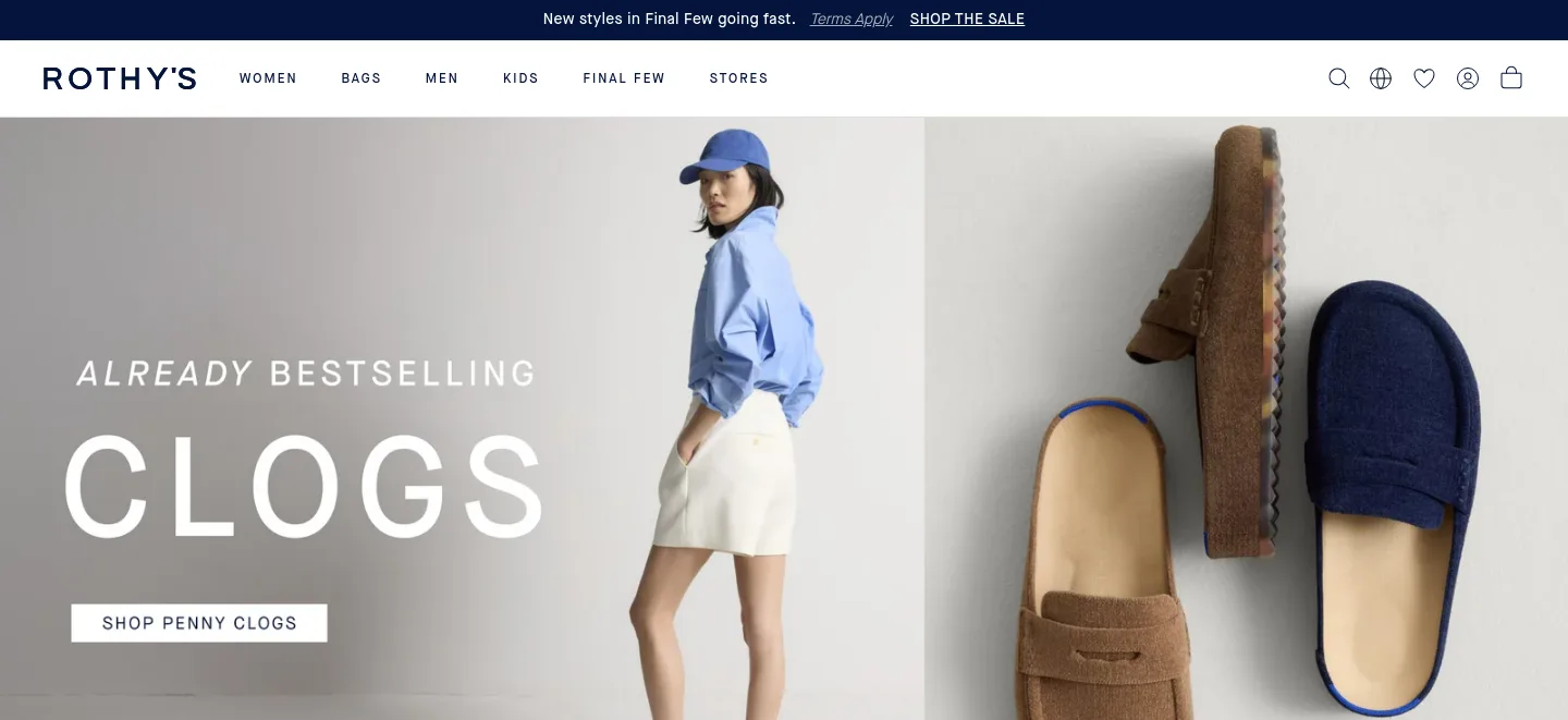 rothys.com — a measured funnel