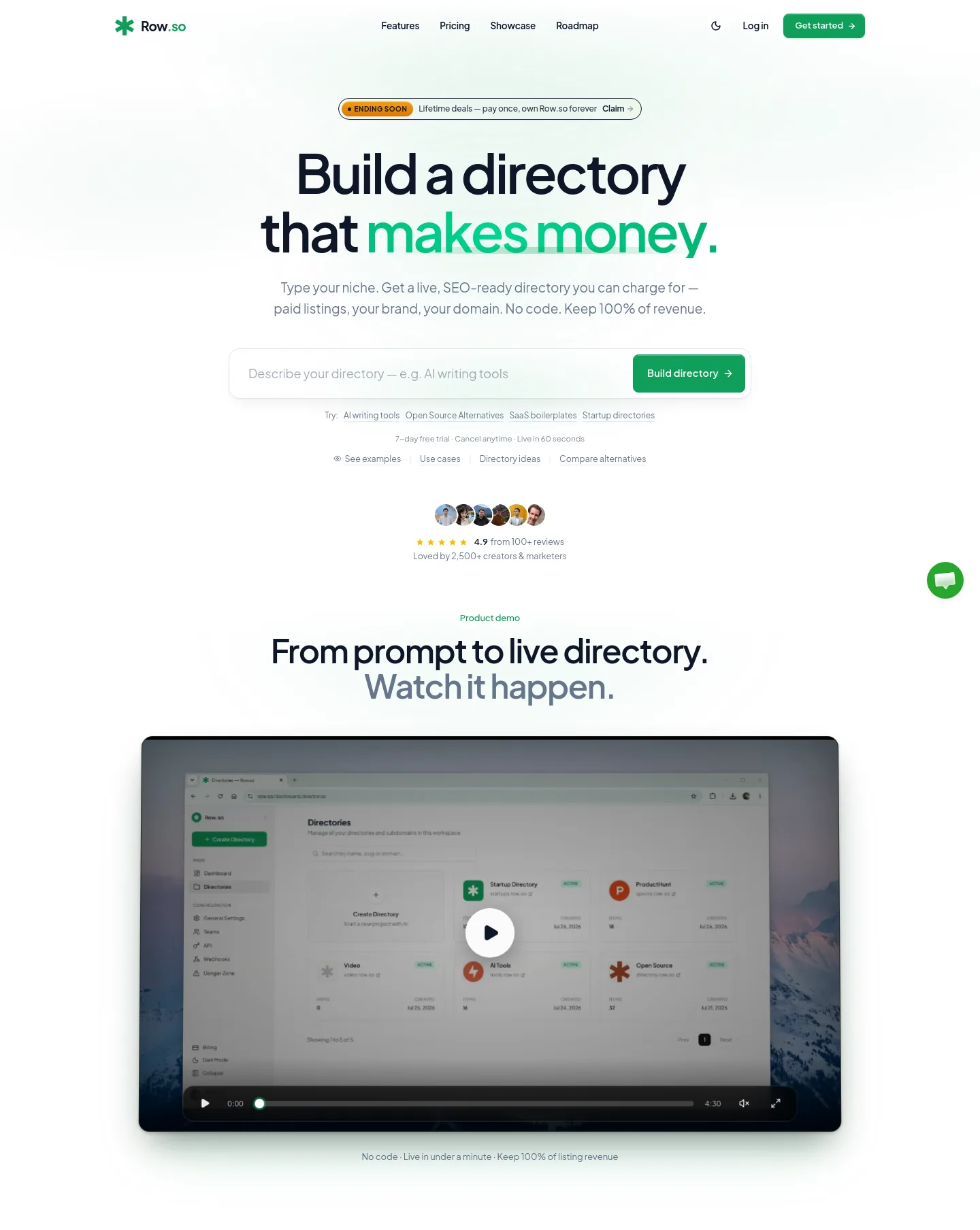 row.so — Hero + Logo Wall + Pricing + FAQ