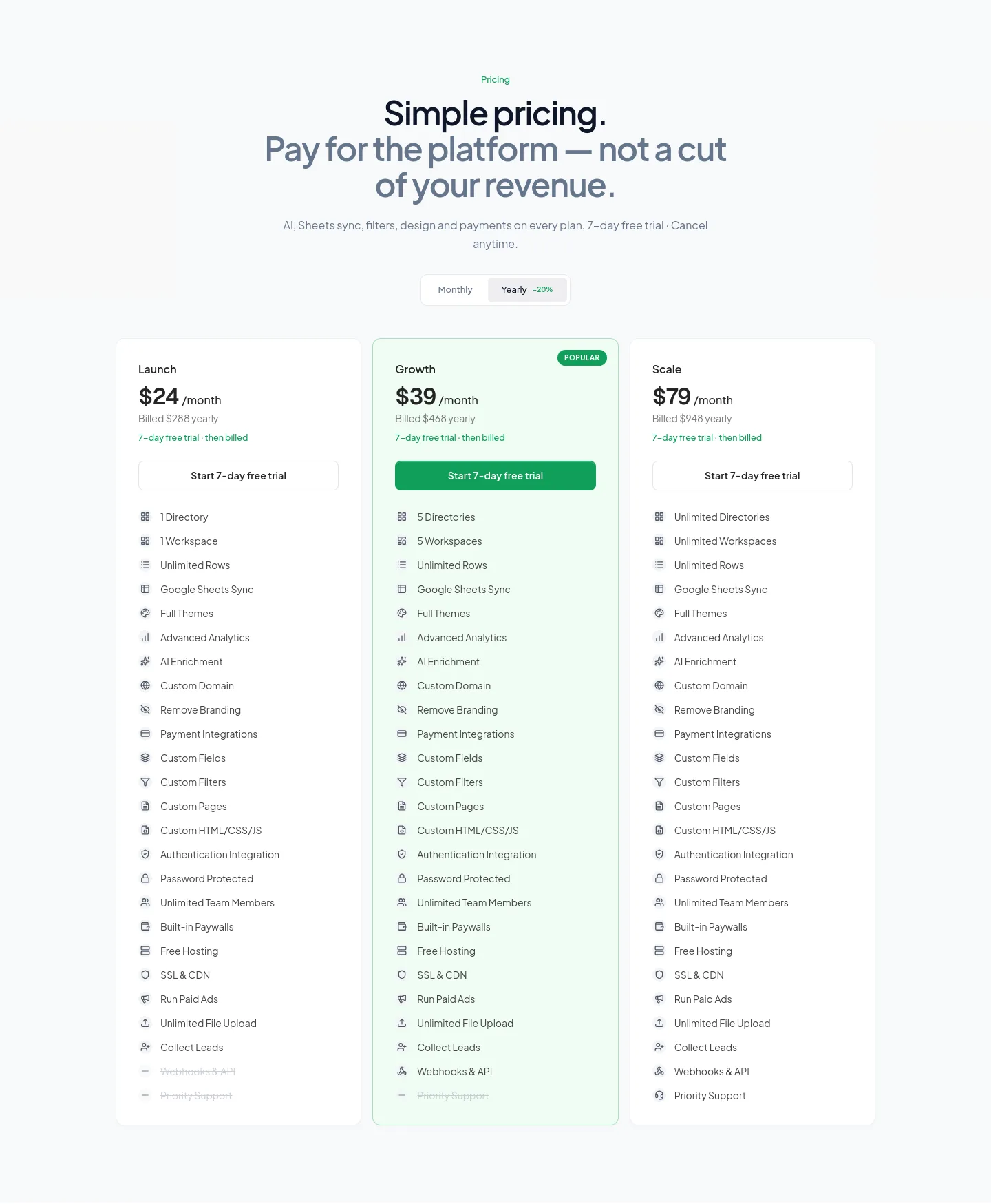 row.so — Pricing