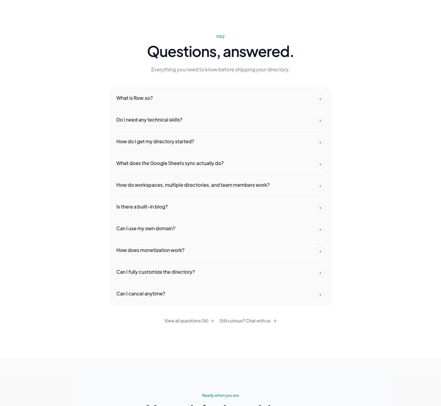 row.so — FAQ