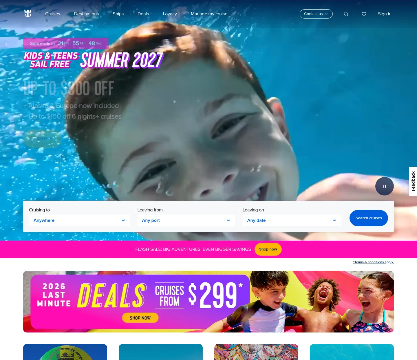 royalcaribbean.com — a measured funnel