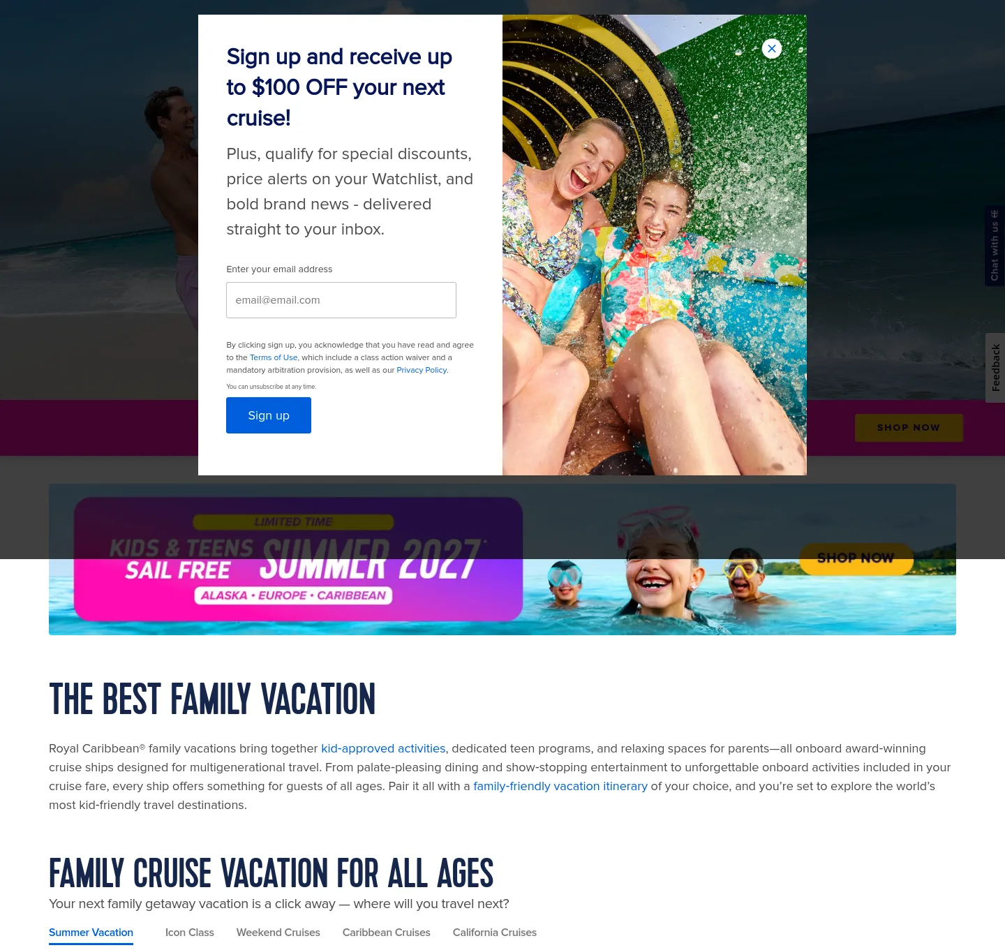 royalcaribbean.com Hero section