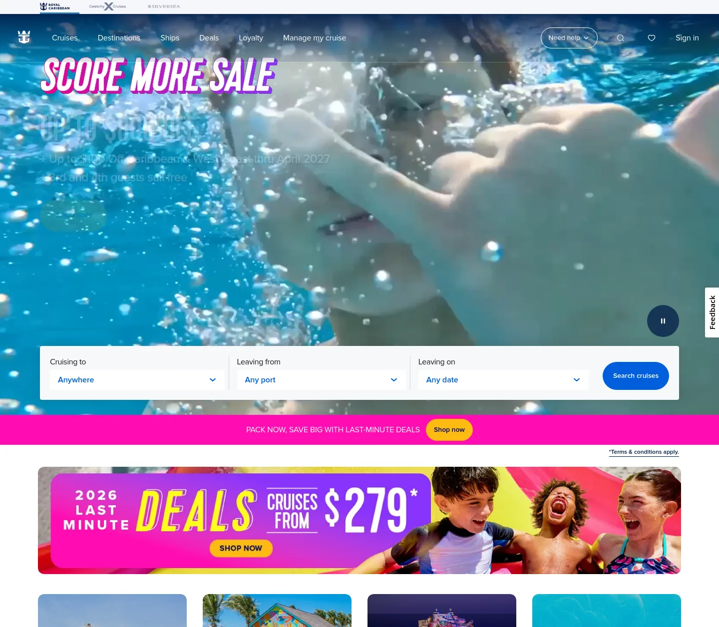 royalcaribbean.com — a measured funnel