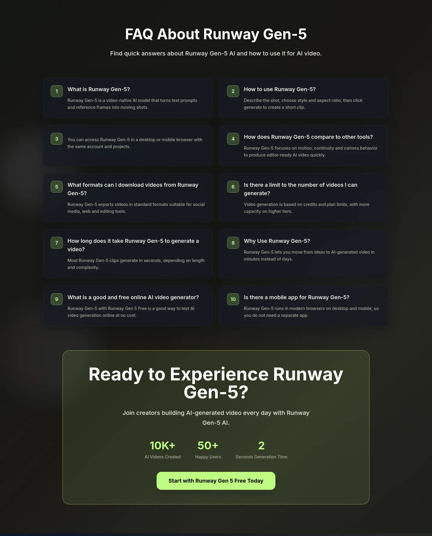 runwaygen5.org — FAQ