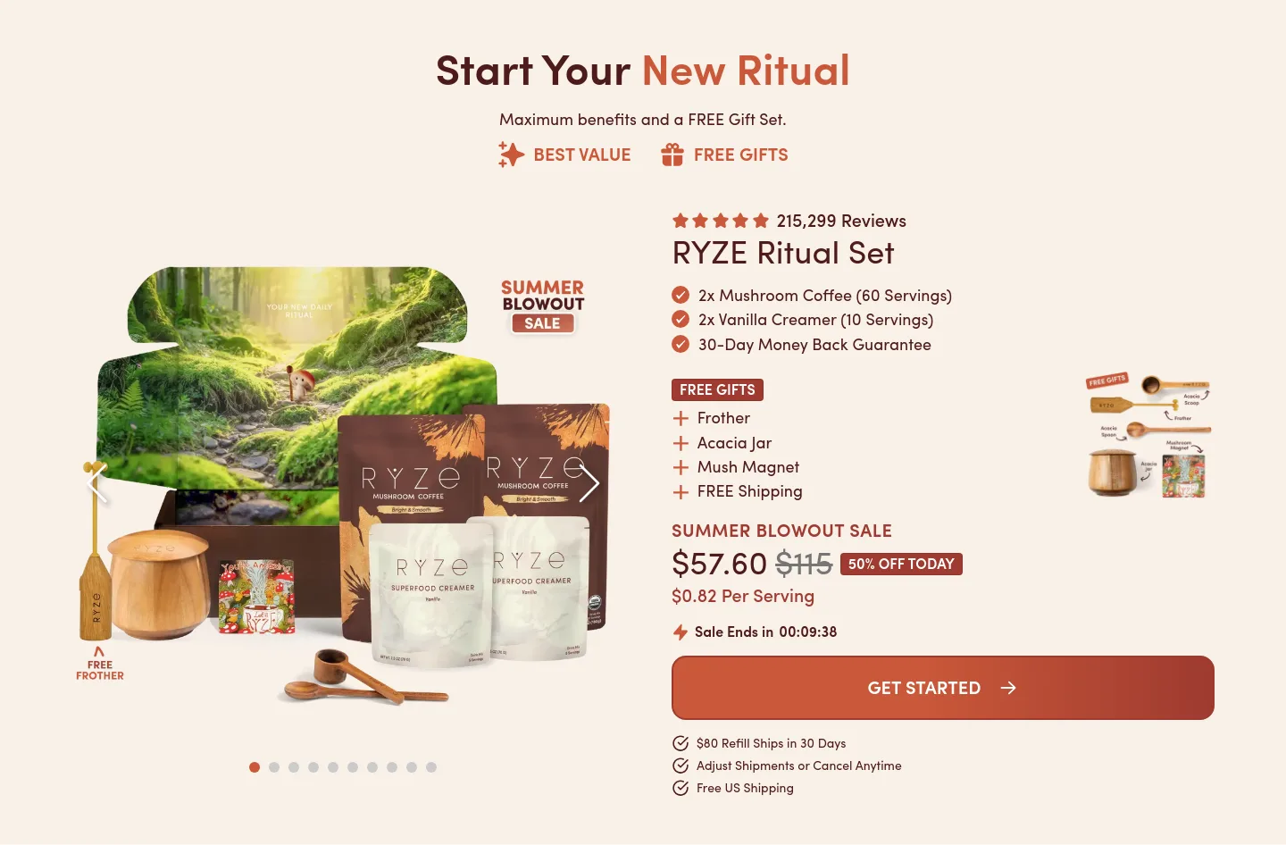 ryzesuperfoods.com Pricing section